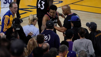Next Story Image: The Latest: Warriors say team investor shoved Kyle Lowry